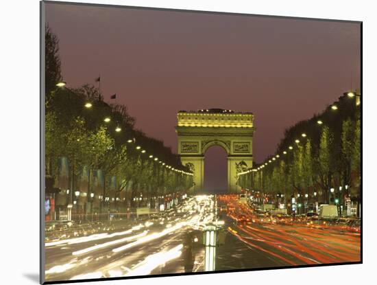 Avenue Des Champs Elysees and the Arc De Triomphe at Night, Paris, France, Europe-Neale Clarke-Mounted Photographic Print