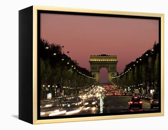 Avenue Des Champs Elysees and the Arc De Triomphe, Paris, France-Neale Clarke-Framed Premier Image Canvas