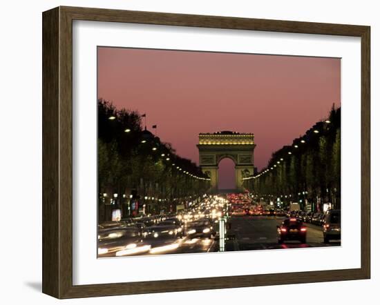 Avenue Des Champs Elysees and the Arc De Triomphe, Paris, France-Neale Clarke-Framed Photographic Print