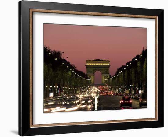 Avenue Des Champs Elysees and the Arc De Triomphe, Paris, France-Neale Clarke-Framed Photographic Print