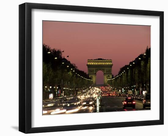 Avenue Des Champs Elysees and the Arc De Triomphe, Paris, France-Neale Clarke-Framed Photographic Print