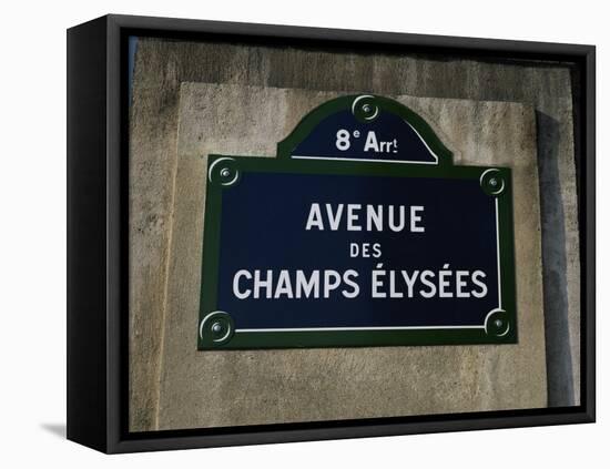 Avenue Des Champs Elysees Street Sign, Paris, France, Europe-Nigel Francis-Framed Premier Image Canvas