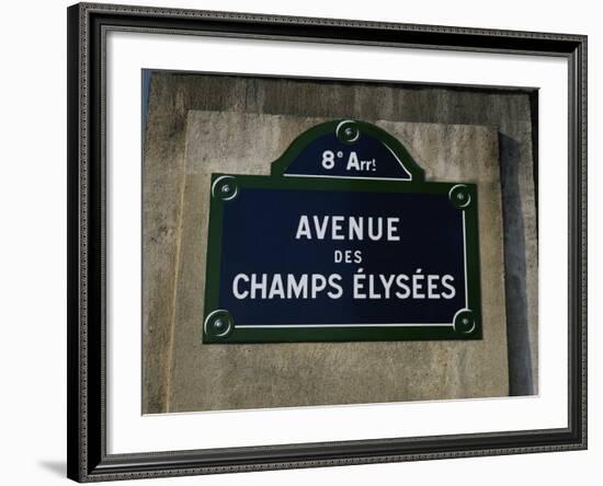 Avenue Des Champs Elysees Street Sign, Paris, France, Europe-Nigel Francis-Framed Photographic Print