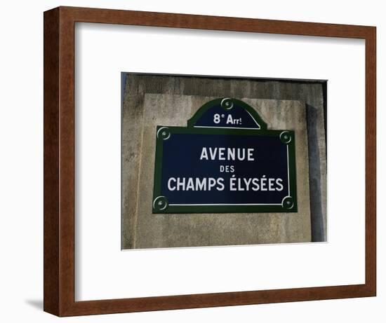 Avenue Des Champs Elysees Street Sign, Paris, France, Europe-Nigel Francis-Framed Photographic Print