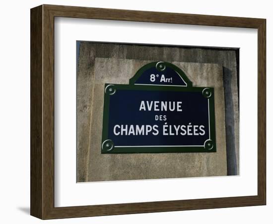 Avenue Des Champs Elysees Street Sign, Paris, France, Europe-Nigel Francis-Framed Photographic Print