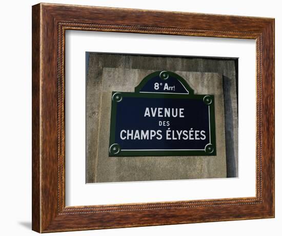 Avenue Des Champs Elysees Street Sign, Paris, France, Europe-Nigel Francis-Framed Photographic Print