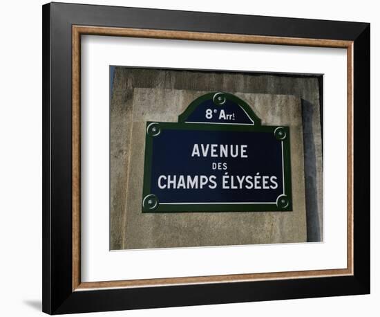 Avenue Des Champs Elysees Street Sign, Paris, France, Europe-Nigel Francis-Framed Photographic Print