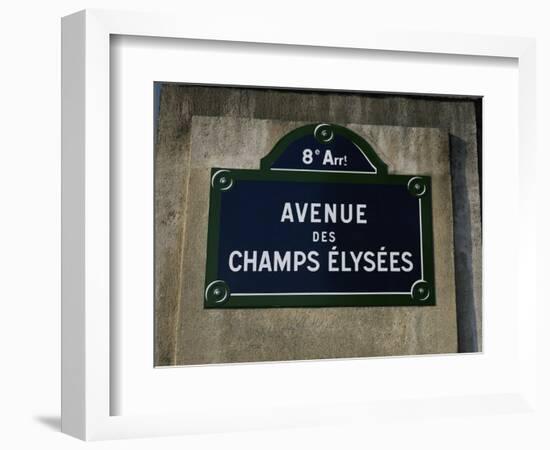 Avenue Des Champs Elysees Street Sign, Paris, France, Europe-Nigel Francis-Framed Photographic Print