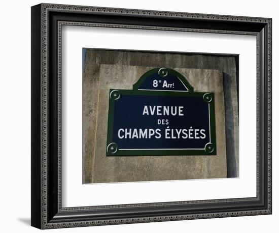 Avenue Des Champs Elysees Street Sign, Paris, France, Europe-Nigel Francis-Framed Photographic Print