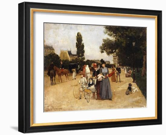 Avenue Foch with a View of the Arc De Triomphe-Francisco Miralles-Framed Giclee Print