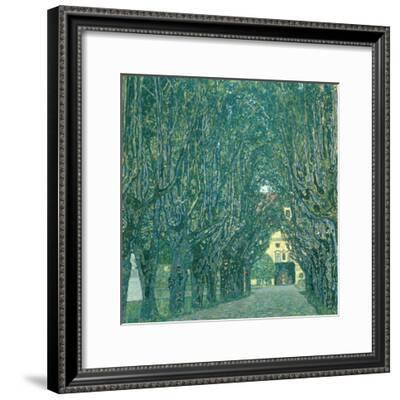 Framed Gustav Klimt Avenue in Schloss Kammer park Giclee Canvas Print Poster