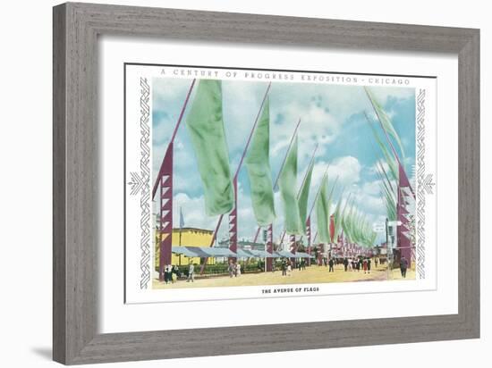 Avenue of Flags, Chicago World Fair-null-Framed Art Print