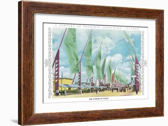 Avenue of Flags, Chicago World Fair-null-Framed Art Print