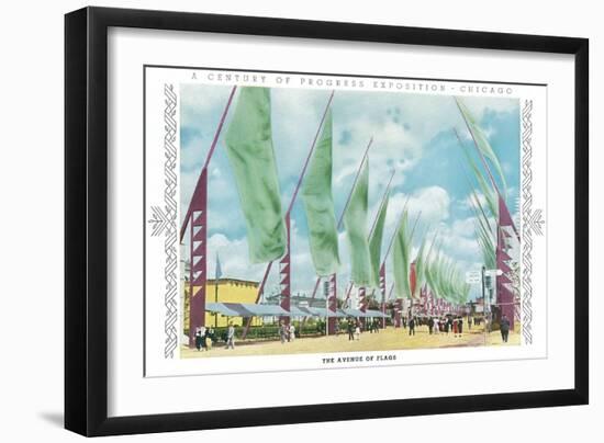 Avenue of Flags, Chicago World Fair-null-Framed Art Print