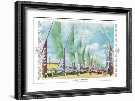 Avenue of Flags, Chicago World Fair-null-Framed Art Print