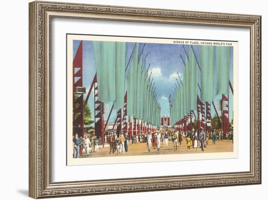 Avenue of Flags, Chicago World's Fair-null-Framed Art Print