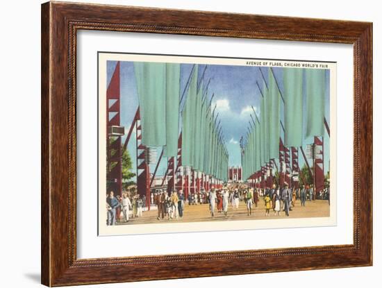 Avenue of Flags, Chicago World's Fair-null-Framed Art Print