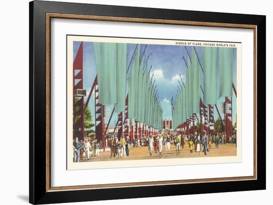 Avenue of Flags, Chicago World's Fair-null-Framed Art Print