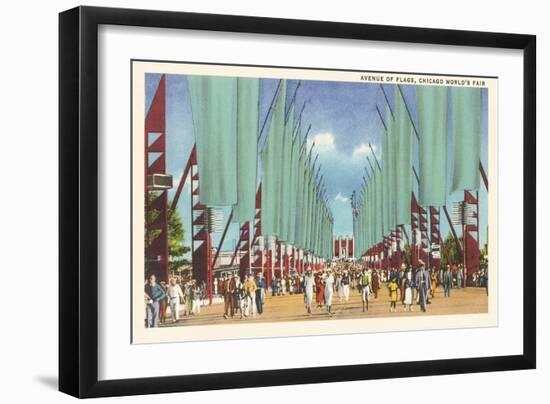 Avenue of Flags, Chicago World's Fair-null-Framed Art Print