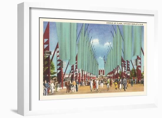 Avenue of Flags, Chicago World's Fair-null-Framed Art Print