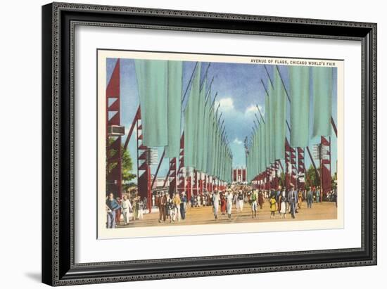 Avenue of Flags, Chicago World's Fair-null-Framed Art Print