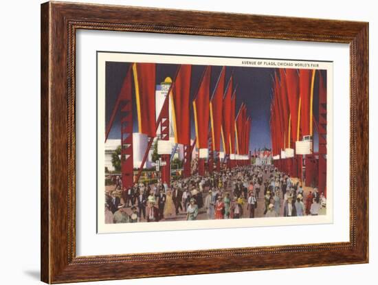 Avenue of Flags, Chicago World's Fair-null-Framed Art Print