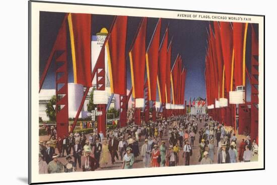 Avenue of Flags, Chicago World's Fair-null-Mounted Art Print