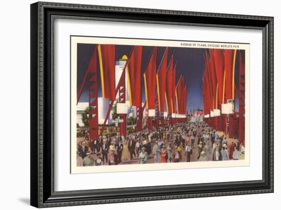 Avenue of Flags, Chicago World's Fair-null-Framed Art Print