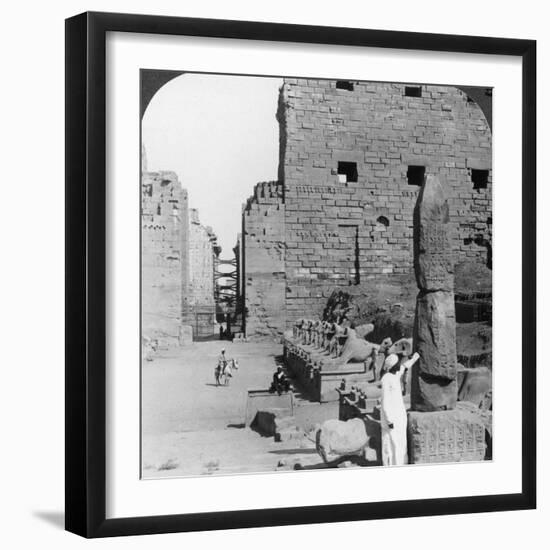 Avenue of Sacred Images after Excavation, Karnak, Thebes, Egypt, C1900-Underwood & Underwood-Framed Photographic Print