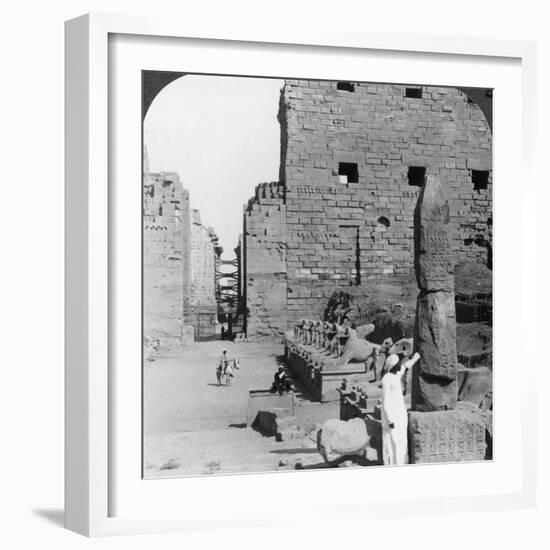 Avenue of Sacred Images after Excavation, Karnak, Thebes, Egypt, C1900-Underwood & Underwood-Framed Photographic Print