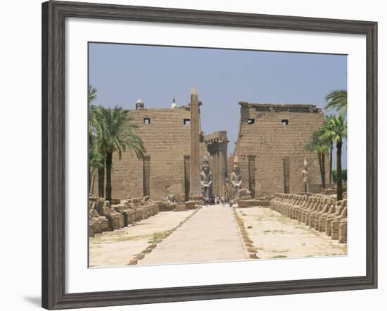 Avenue of Sphinxes Looking Towards Statues of Ramses II, Luxor Temple, Luxor, Thebes, Egypt-Gavin Hellier-Framed Photographic Print