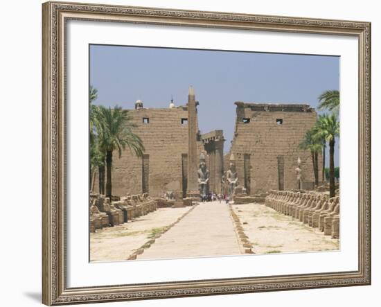 Avenue of Sphinxes Looking Towards Statues of Ramses II, Luxor Temple, Luxor, Thebes, Egypt-Gavin Hellier-Framed Photographic Print