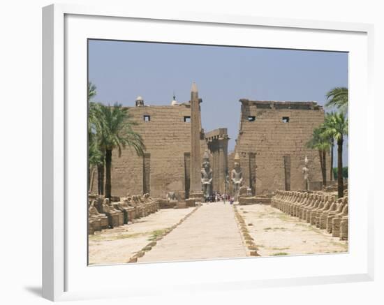 Avenue of Sphinxes Looking Towards Statues of Ramses II, Luxor Temple, Luxor, Thebes, Egypt-Gavin Hellier-Framed Photographic Print