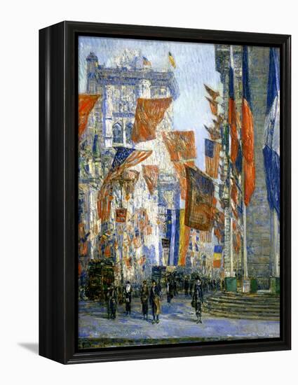 Avenue of the Allies, 1918-Childe Hassam-Framed Premier Image Canvas