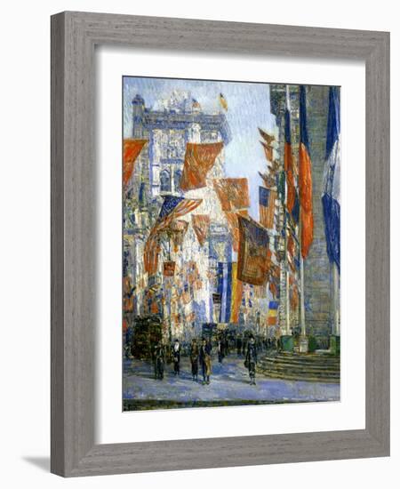 Avenue of the Allies, 1918-Childe Hassam-Framed Giclee Print