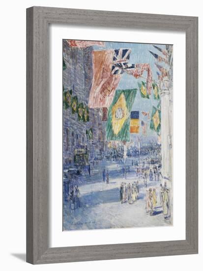 Avenue of the Allies: Brazil, Belgium, 1918-Childe Hassam-Framed Giclee Print