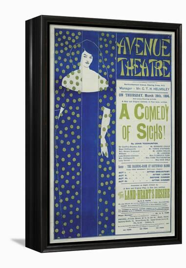 Avenue Theater, a Comedy of Sighs!, 1894-Aubrey Beardsley-Framed Premier Image Canvas