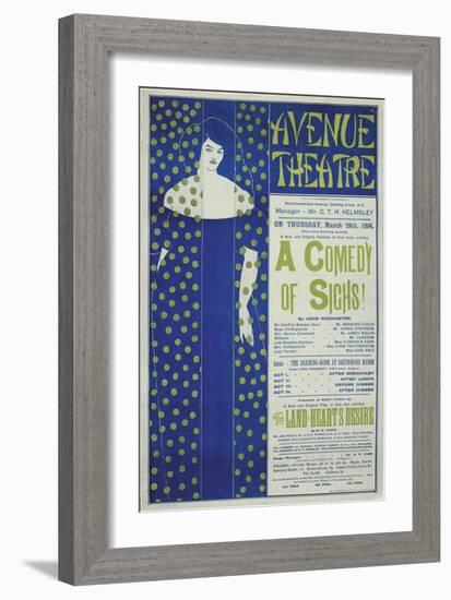 Avenue Theater, a Comedy of Sighs!, 1894-Aubrey Beardsley-Framed Giclee Print