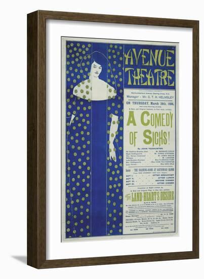 Avenue Theater, a Comedy of Sighs!, 1894-Aubrey Beardsley-Framed Giclee Print