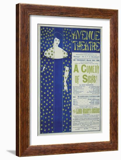 Avenue Theater, a Comedy of Sighs!, 1894-Aubrey Beardsley-Framed Giclee Print