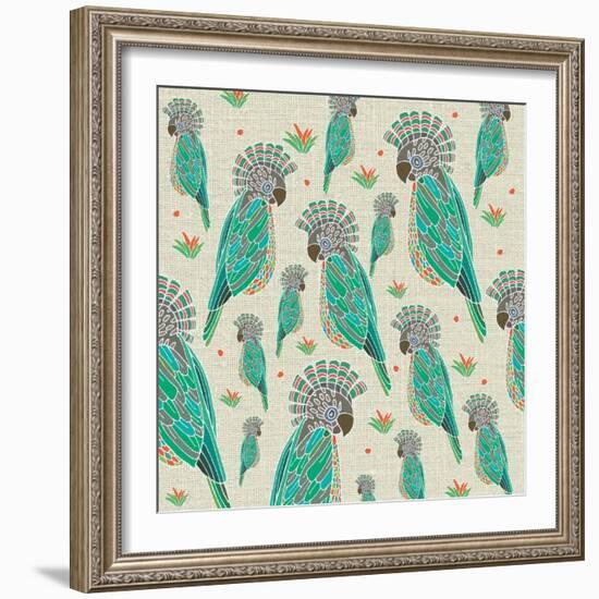 Aves, Loro De Abanico-Belen Mena-Framed Giclee Print