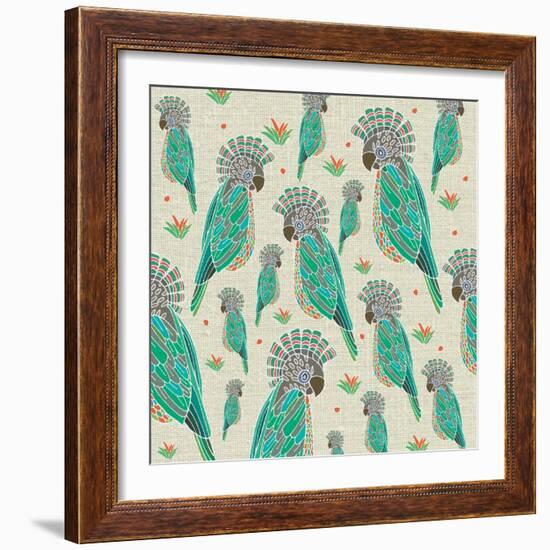 Aves, Loro De Abanico-Belen Mena-Framed Giclee Print