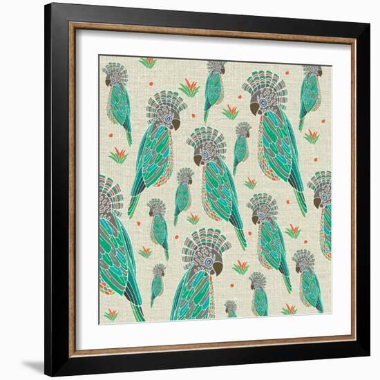 Aves, Loro De Abanico-Belen Mena-Framed Giclee Print