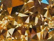Abstract Geometric Gold Texture Impressionism Background. Painting on Canvas Watercolor Artwork. Ha-Avgust Avgustus-Mounted Art Print