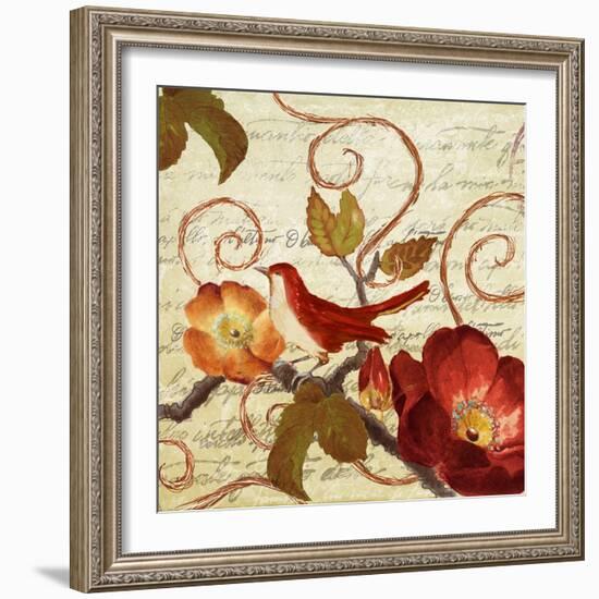 Avian on Red I-Lanie Loreth-Framed Art Print