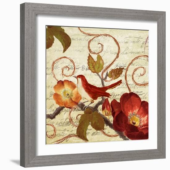 Avian on Red I-Lanie Loreth-Framed Art Print