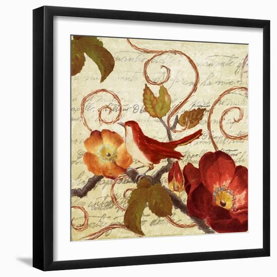 Avian on Red I-Lanie Loreth-Framed Art Print