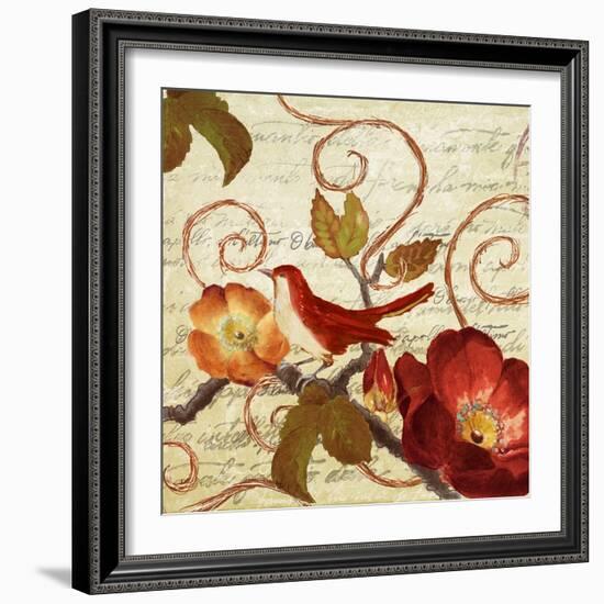 Avian on Red I-Lanie Loreth-Framed Art Print