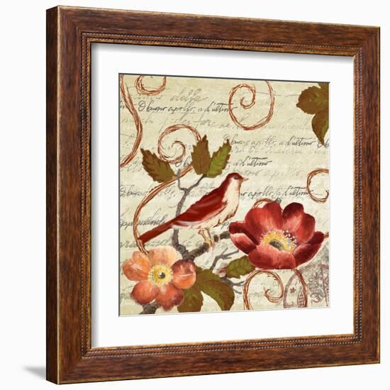 Avian on Red II-Lanie Loreth-Framed Art Print