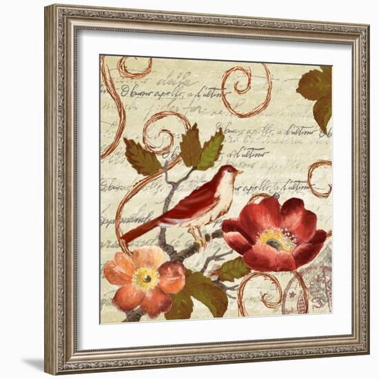 Avian on Red II-Lanie Loreth-Framed Art Print